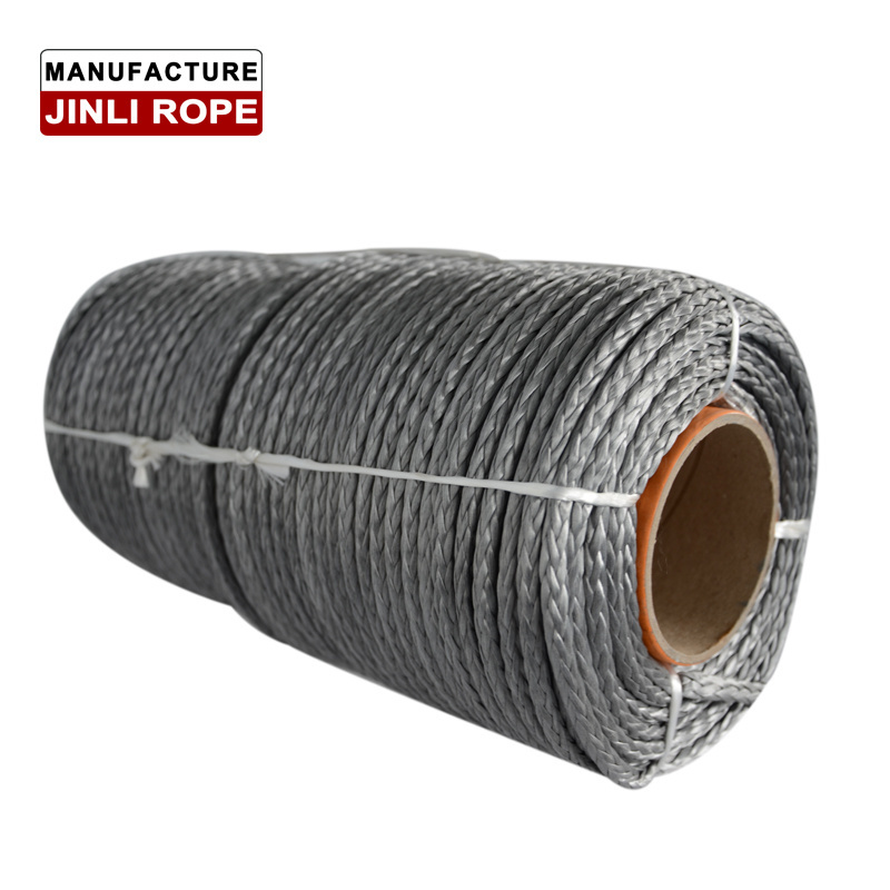 JINLI Low elongation 12 strands marine UHMWPE braided pulling rope 12mm