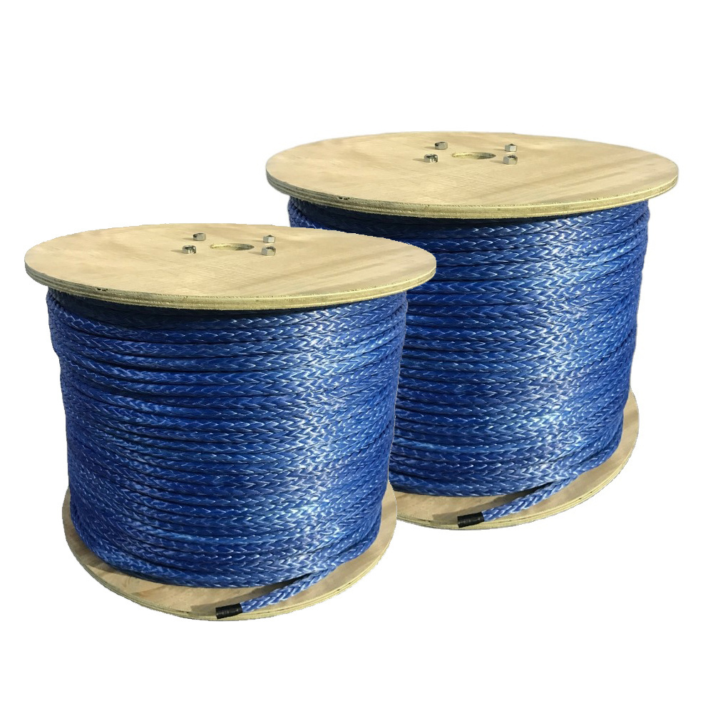 JINLI Low elongation 12 strands marine UHMWPE braided pulling rope 12mm