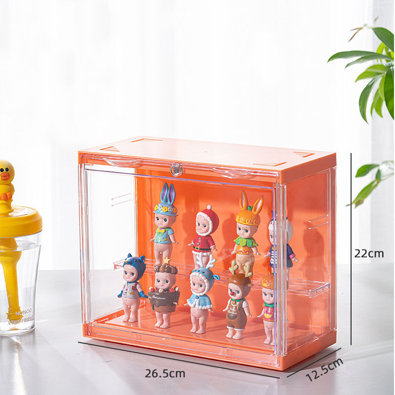 Bubble Mart hand office blind box display cabinet Lego storage rack acrylic doll transparent storage box wholesale