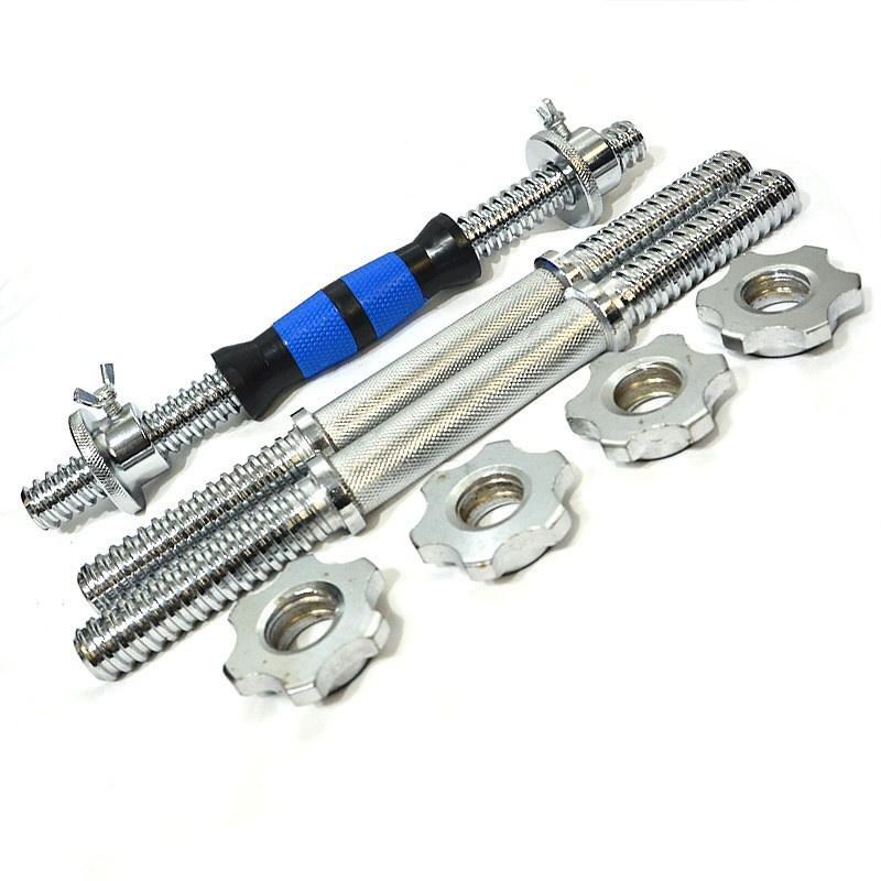 High quality Wholesale Gym Chrome Dumbbell Bar with 2 Star Screw Collars 35CM Dumbbell Bar