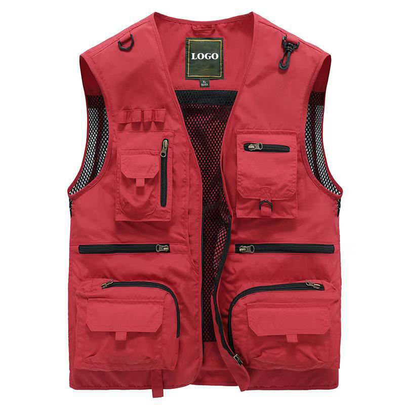 Wholesale Mesh Quick Dry Mens Multi Pockets Tactical Vest Hommes Veste Mesh Photographer Outdoor Fishing Vest For Men