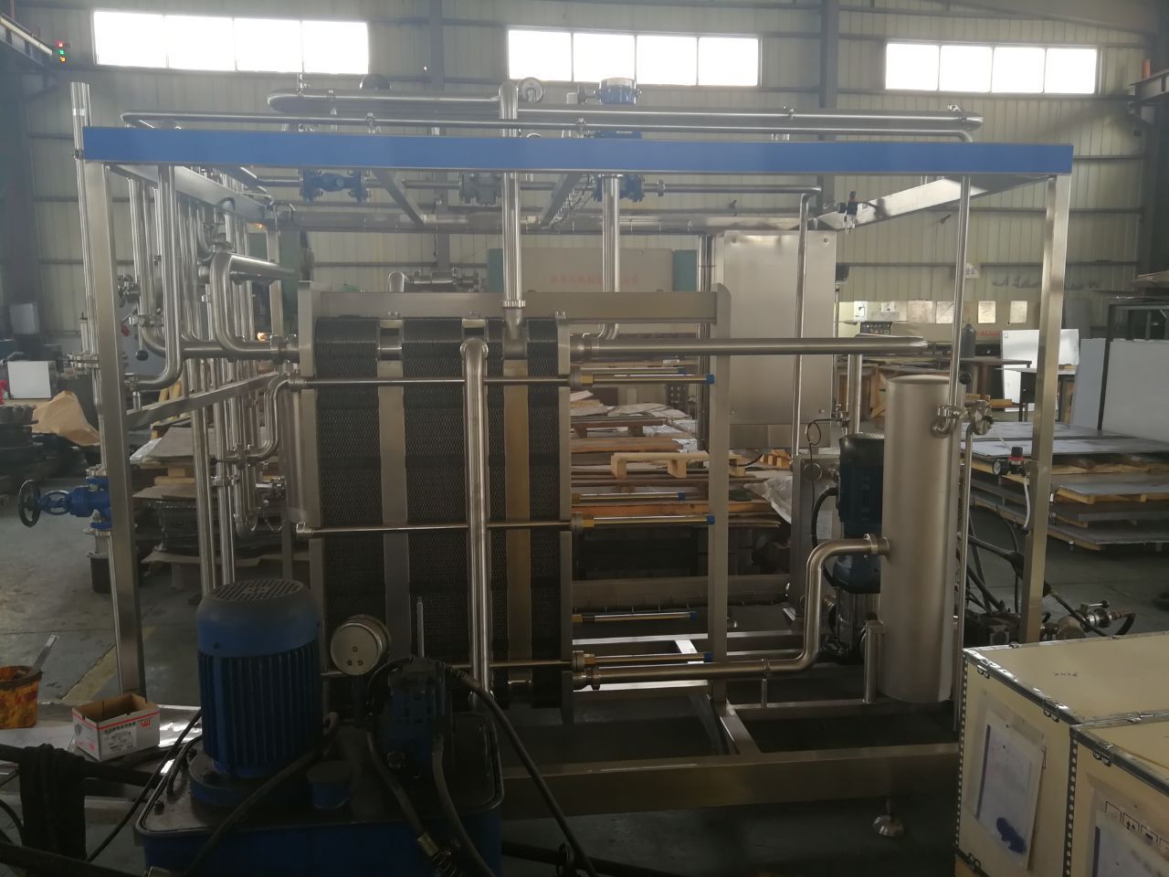 Small scale 500L/H juice milk pasteurization machine with homogenizer for mini dairy  plant