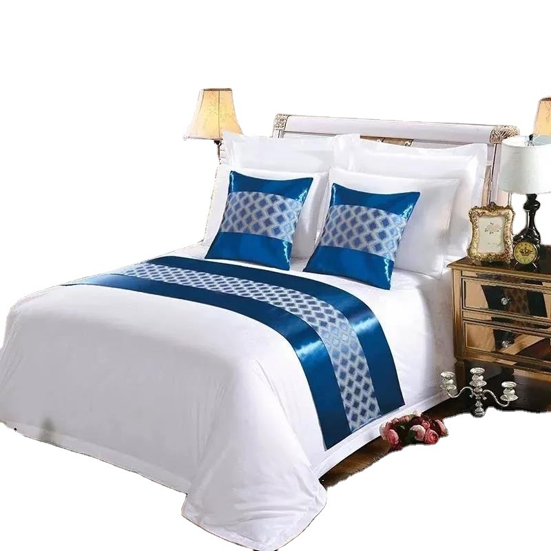 Hotel use Embroidery cotton luxury 5 Star Hotel Bed Runner