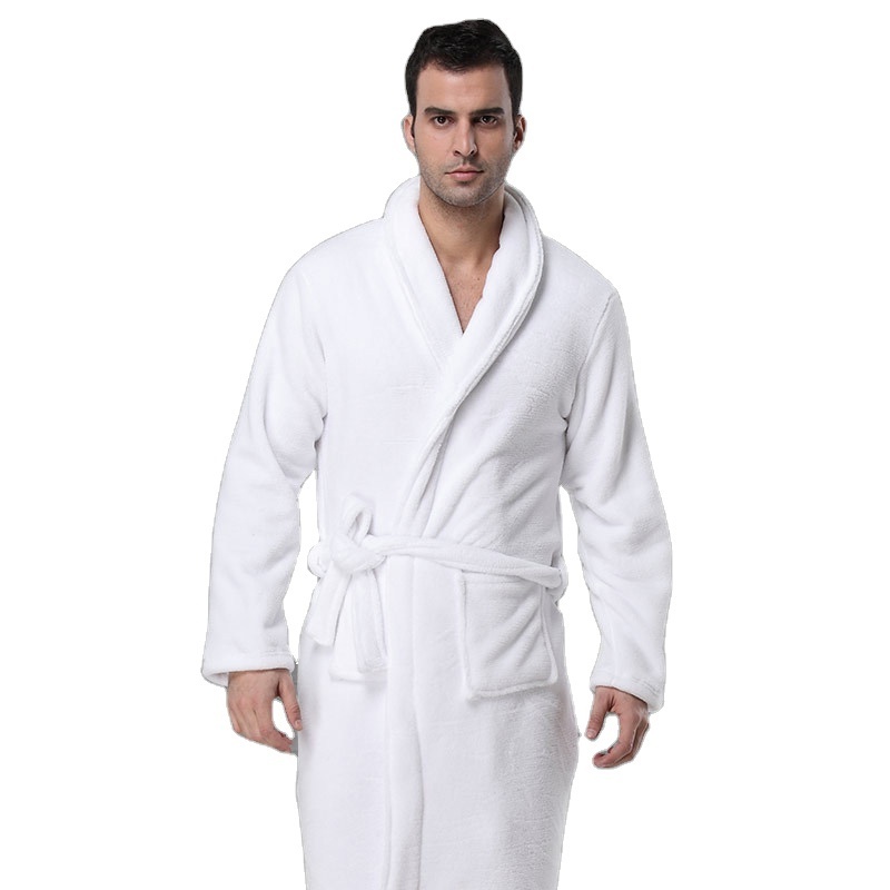 Luxury Unisex Terry Cloth Bathrobe Long Sleeve White Custom Logo 100 Cotton Hotel Robes