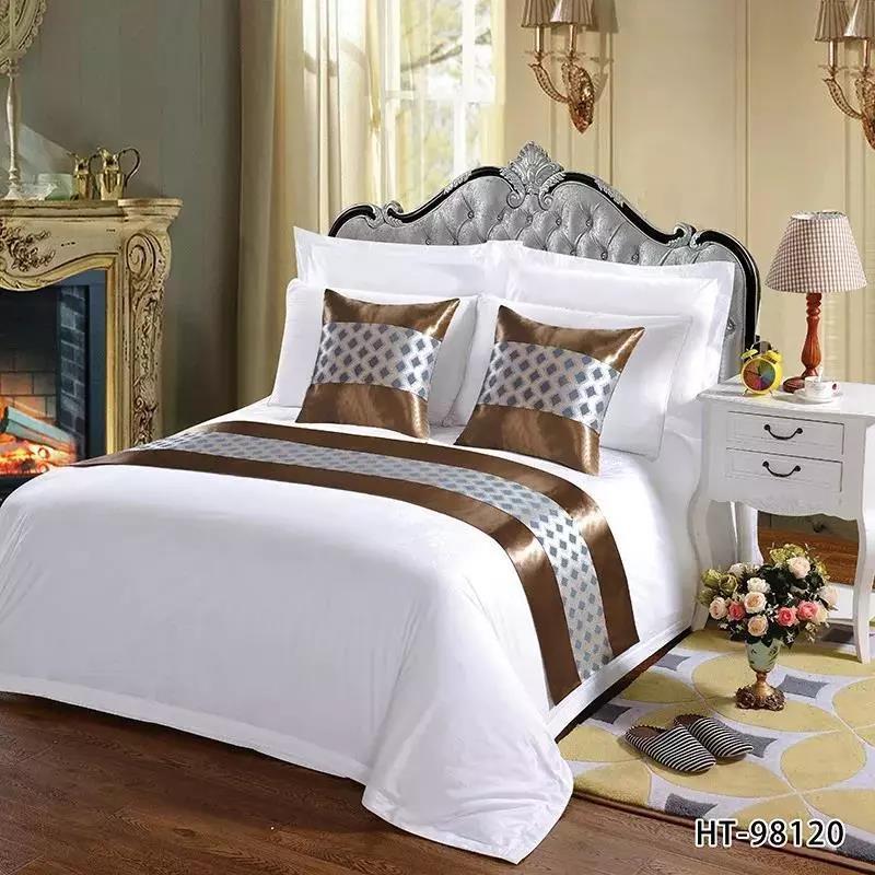 Hotel use Embroidery cotton luxury 5 Star Hotel Bed Runner