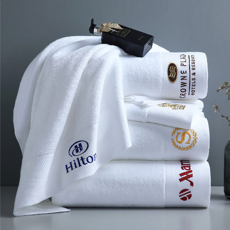 Wholesale Cotton Hand Towels Set White Hotel Towels Bath Towel