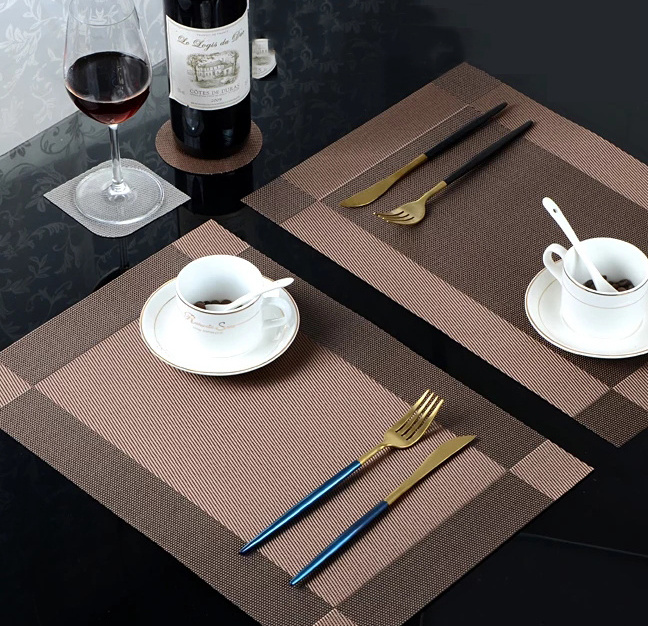 Eco Friendly Promotional Custom Woven Plastic Plate Dining Table Mat