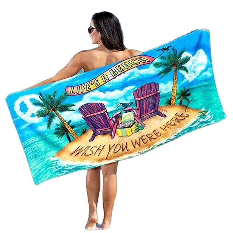 Customized Logo and Printing High Quality Adult towels  beach towel 100% cotton