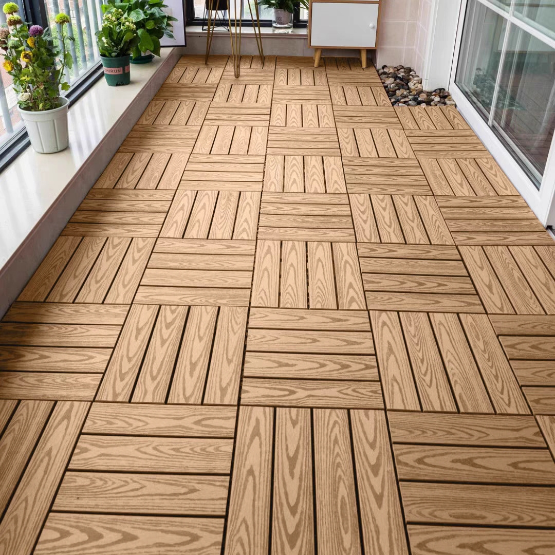 Garden Interlocking flooring Wood Plastic Composite Deck Tiles for Terrace/ Patio/Swimming Pool WPC Deck tiles