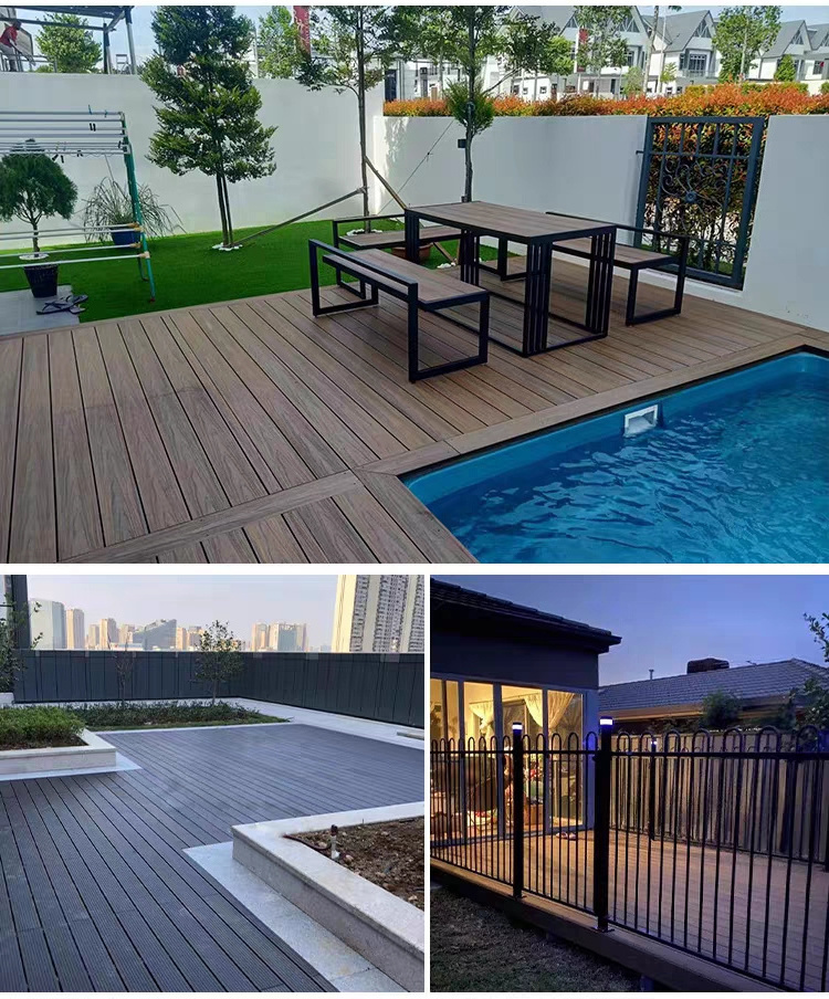 Wpc Decking 140x25mm Wood Flooring Wood Plastic Composite Wood 3D Grain Deck Outdoor Garden Flooring Embossed