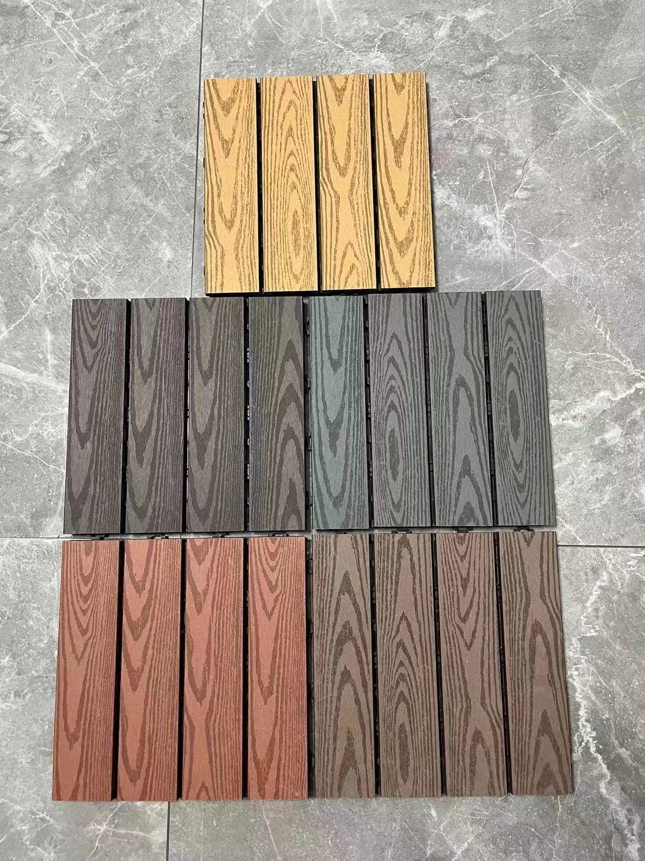 Garden Interlocking flooring Wood Plastic Composite Deck Tiles for Terrace/ Patio/Swimming Pool WPC Deck tiles