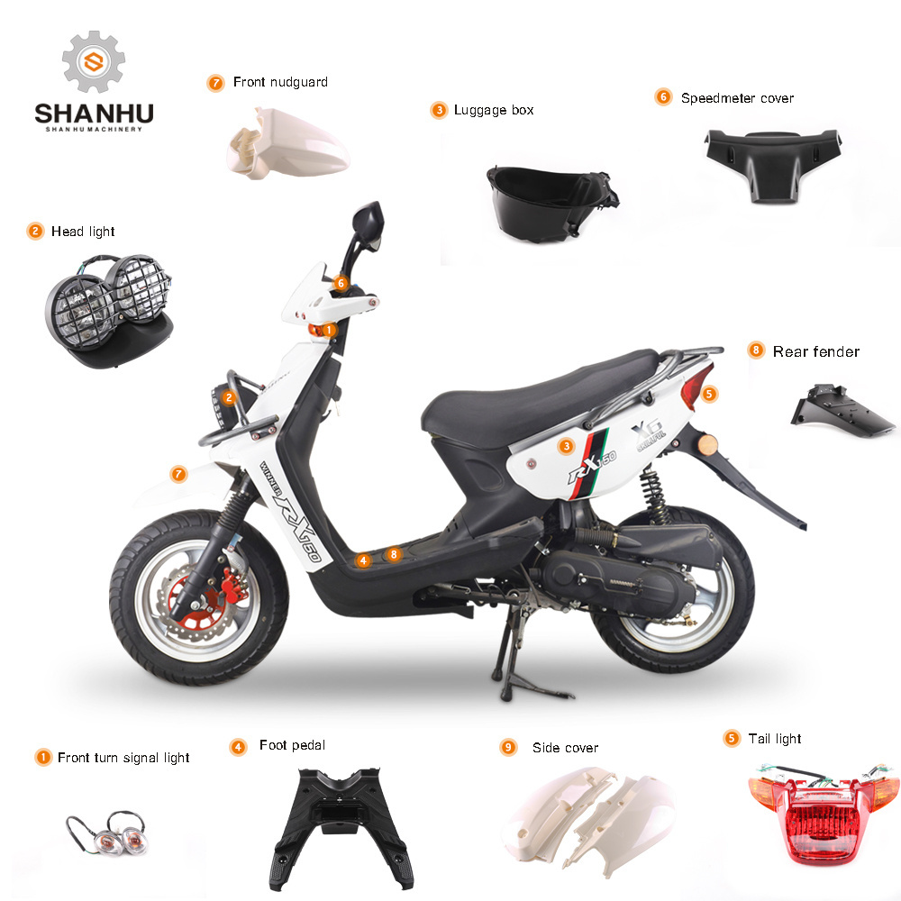 Direct factory wholesale adult gas scooter motorcycle plastic body parts