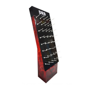 China Manufacturer Retail Custom Cardboard Hook Display for Socks Stand Corrugated Peg Hook Display Rack