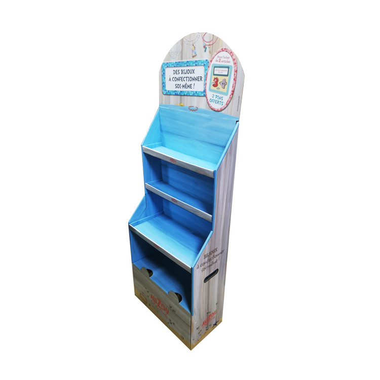 Supermarket Custom Cardboard Retail Display Stand Corrugated Paper Floor Cardboard Shipper Display Racks