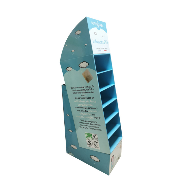 Supermarket Custom Cardboard Retail Display Stand Corrugated Paper Floor Cardboard Shipper Display Racks