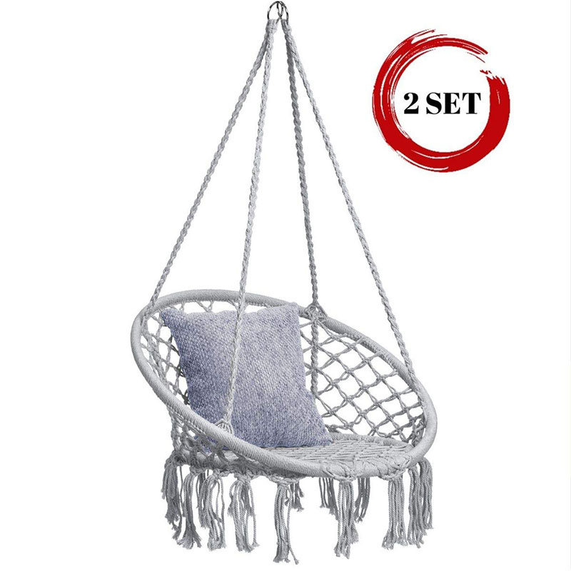 rotational hammock with wooden stand cotton hanging clip hook portable home hammock set