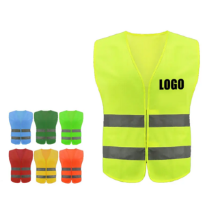 Custom Logo Visibility Security Hi Vis Silver Strip Multi-pocket Reflective Vest Outdoor Cycling Running Safety Vest