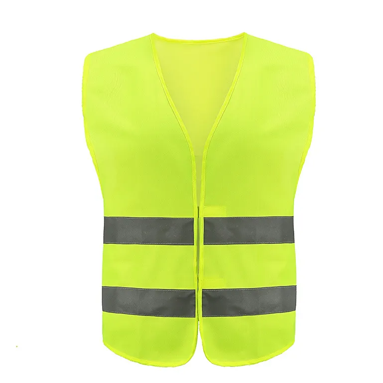 Custom Logo Visibility Security Hi Vis Silver Strip Multi-pocket Reflective Vest Outdoor Cycling Running Safety Vest