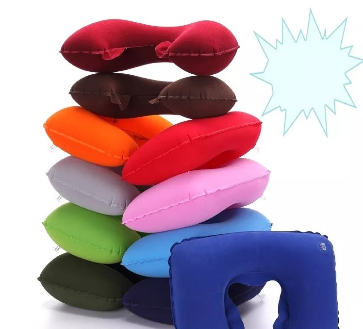 Portable Inflatable PVC U-shaped Neck Pillows Car Head Neck Cushion Air Cushion Support