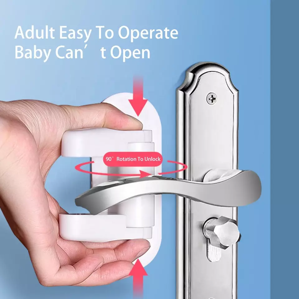 Child Proof Doors & Handles 3M Adhesive Prevents Baby Open Doors Pet Child Door Handle Safety Locks