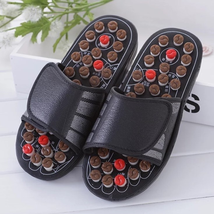 Hot sale spring rotating magnetic health physiotherapy Acupressure Foot Massage Slippers