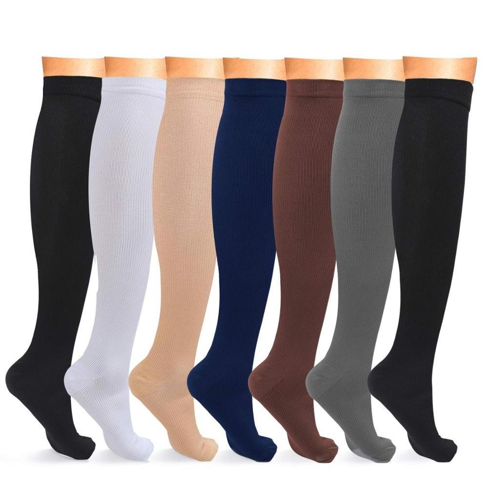 Compression Running Medical Travel Athletic Socks Knee High Nurse 20-30 mmHg Socks for Men Women