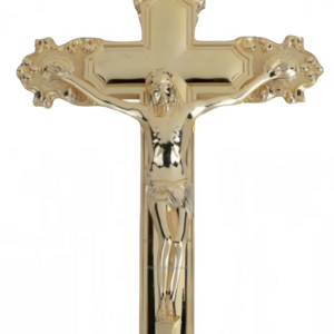 Gold High Quality Plastic Jesus Funeral Cross Coffin Accessories PJ-03