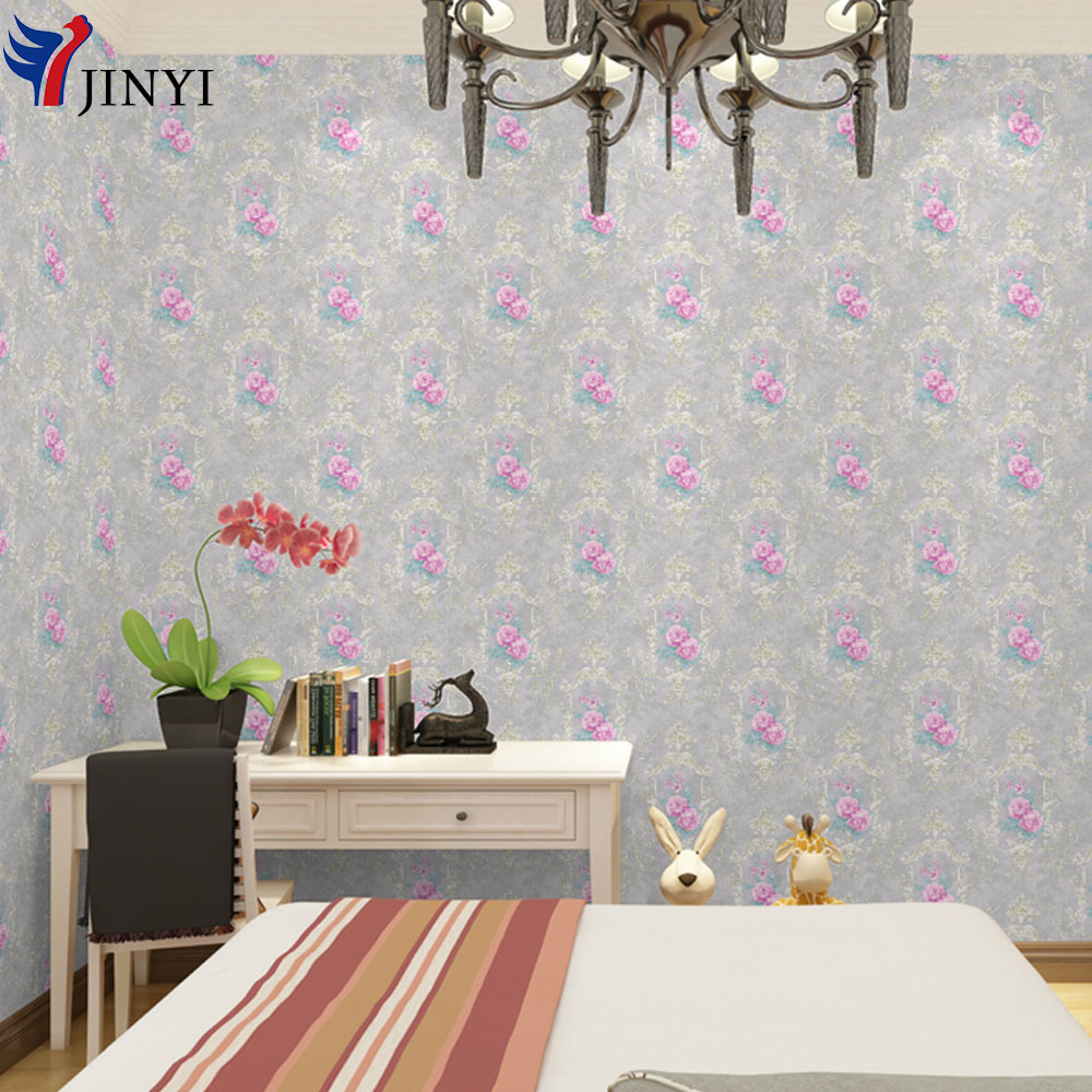 PVC Water-proof Self Adhesive Peel and Stick Classic Purper Peony Flower Home Decorative Wallpaper