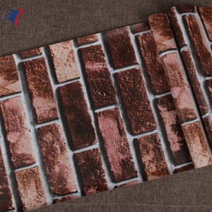 Printed Brick Effect Vinyl Waterproof Kitchen Backsplash Peel and Stick Contact Paper Wallpaper