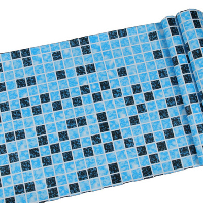 Jinyi H1347 Mosaic Pattern 3D Effect Blue Wall Vinyl Tile Backsplash Kitchen Bathroom Contact Paper Wallpaper