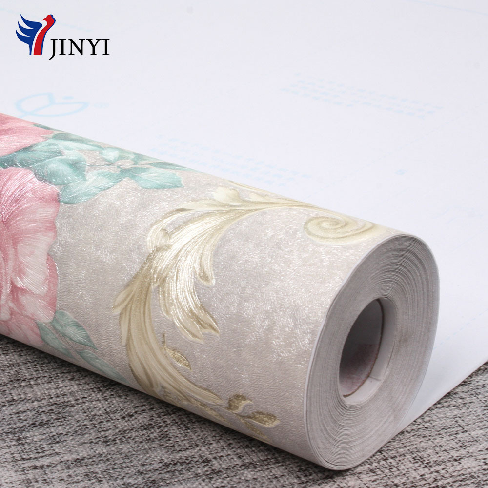 PVC Water-proof Self Adhesive Peel and Stick Classic Purper Peony Flower Home Decorative Wallpaper