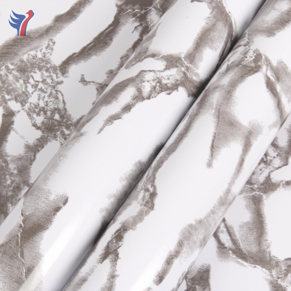 Jinyi M1301 Plastic PVC Marble Wall Panel Peel and Stick Self-adhesive Removable Vinyl Paper Rolls Wallpaper