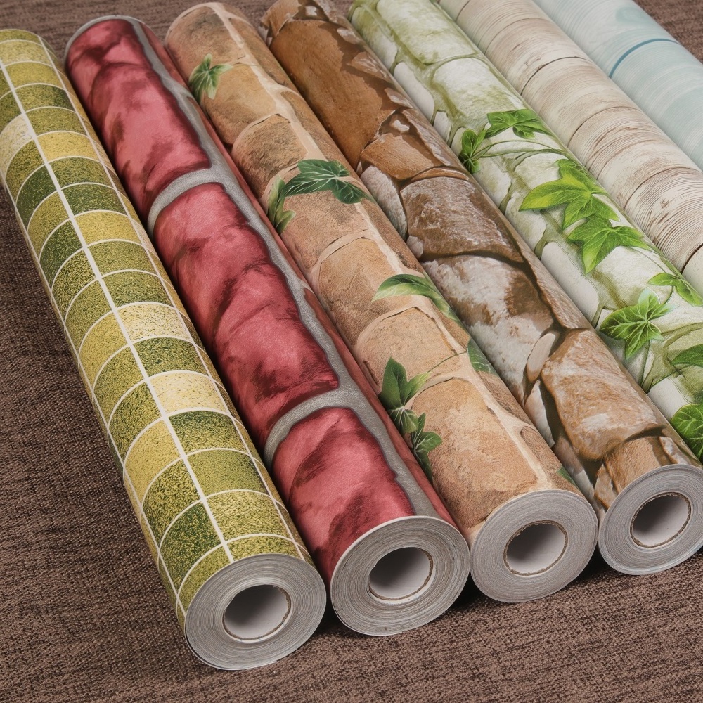 Customized Design Vinyl PVC Wallpaper Peel and Stick contact paper Waterproof Self Adhesive Wall Film for house decor