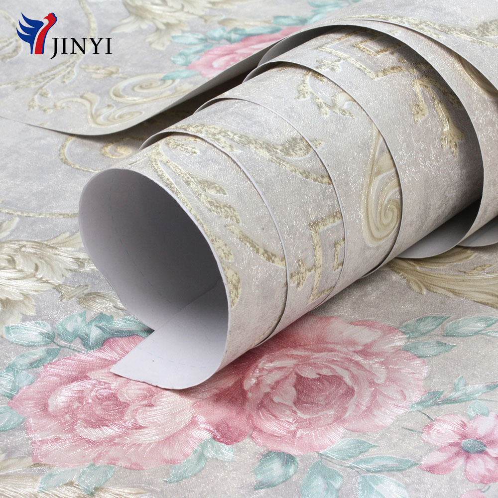 PVC Water-proof Self Adhesive Peel and Stick Classic Purper Peony Flower Home Decorative Wallpaper