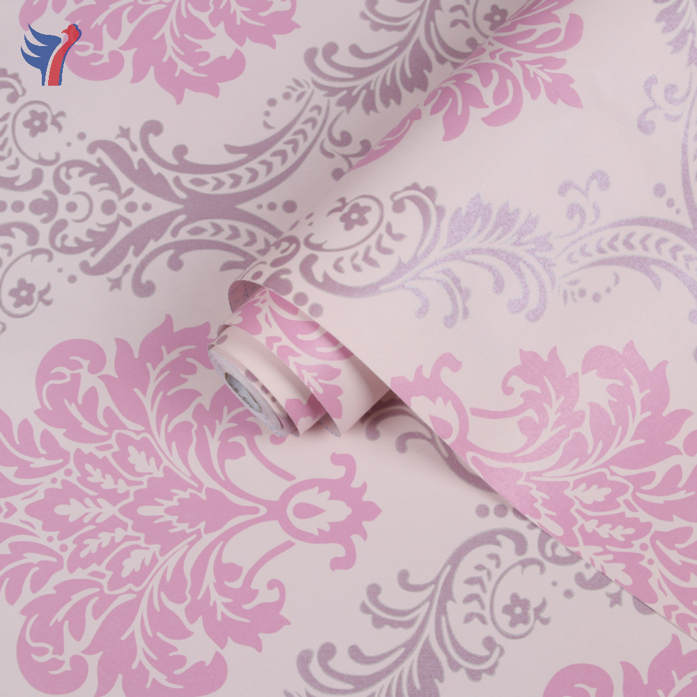 Jinyi H1245 Floral Cream Pink Black Ceiling Classic Adhesive Peel and Stick Wallcovering Wallpaper