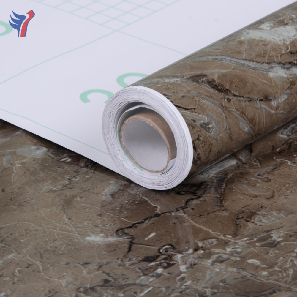 Jinyi 8003 PVC Vinyl Marble Wall Sticker Paper Dark Granite Peel and Stick Self-adhesive Waterproof Wallpaper