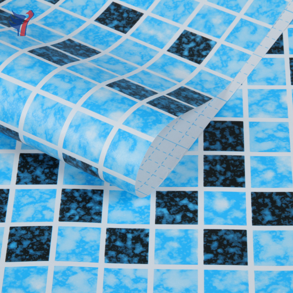 Jinyi H1347 Mosaic Pattern 3D Effect Blue Wall Vinyl Tile Backsplash Kitchen Bathroom Contact Paper Wallpaper