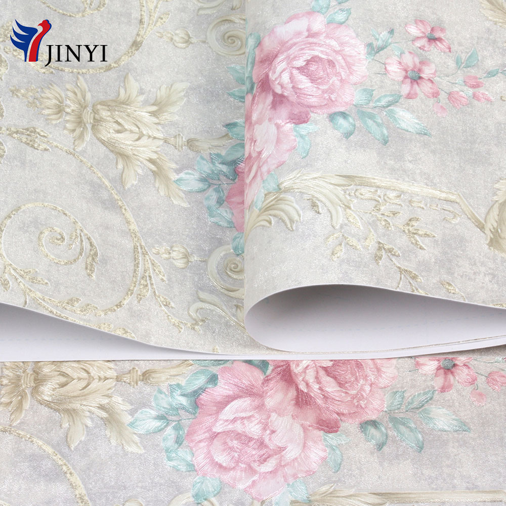 PVC Water-proof Self Adhesive Peel and Stick Classic Purper Peony Flower Home Decorative Wallpaper