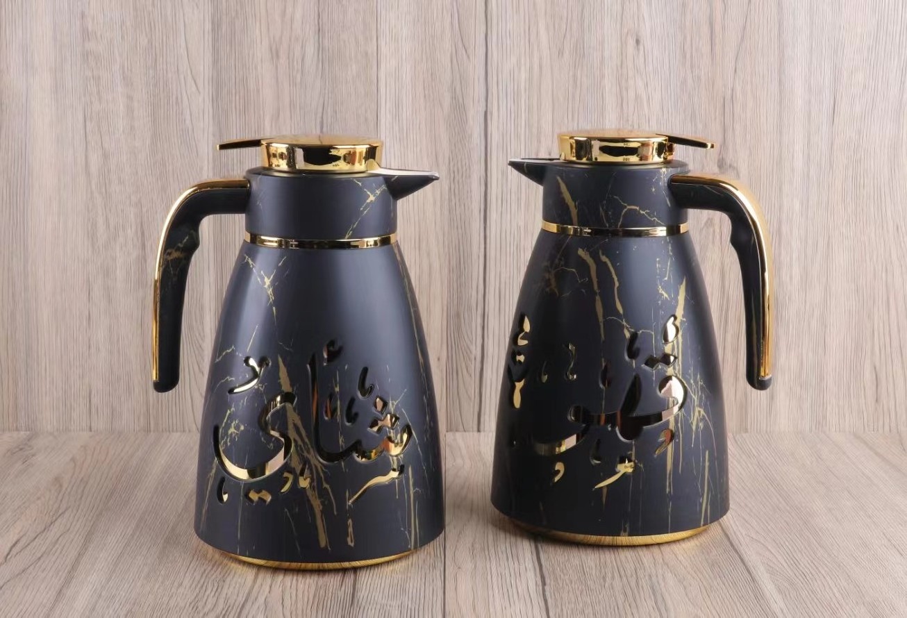 High Quality Arabic Style Vacuum Thermos Tea and Coffee Pot with Pink glass refill