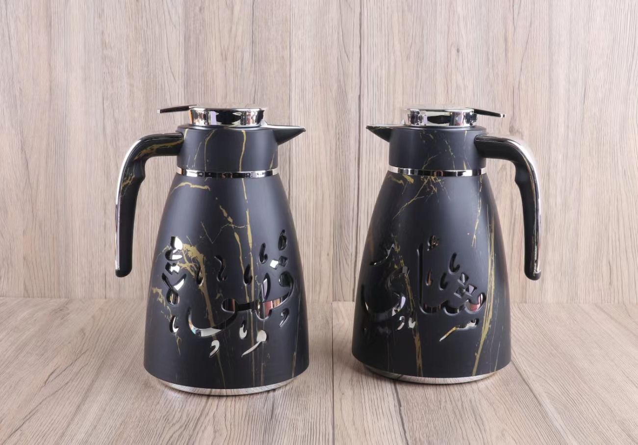 High Quality Arabic Style Vacuum Thermos Tea and Coffee Pot with Pink glass refill