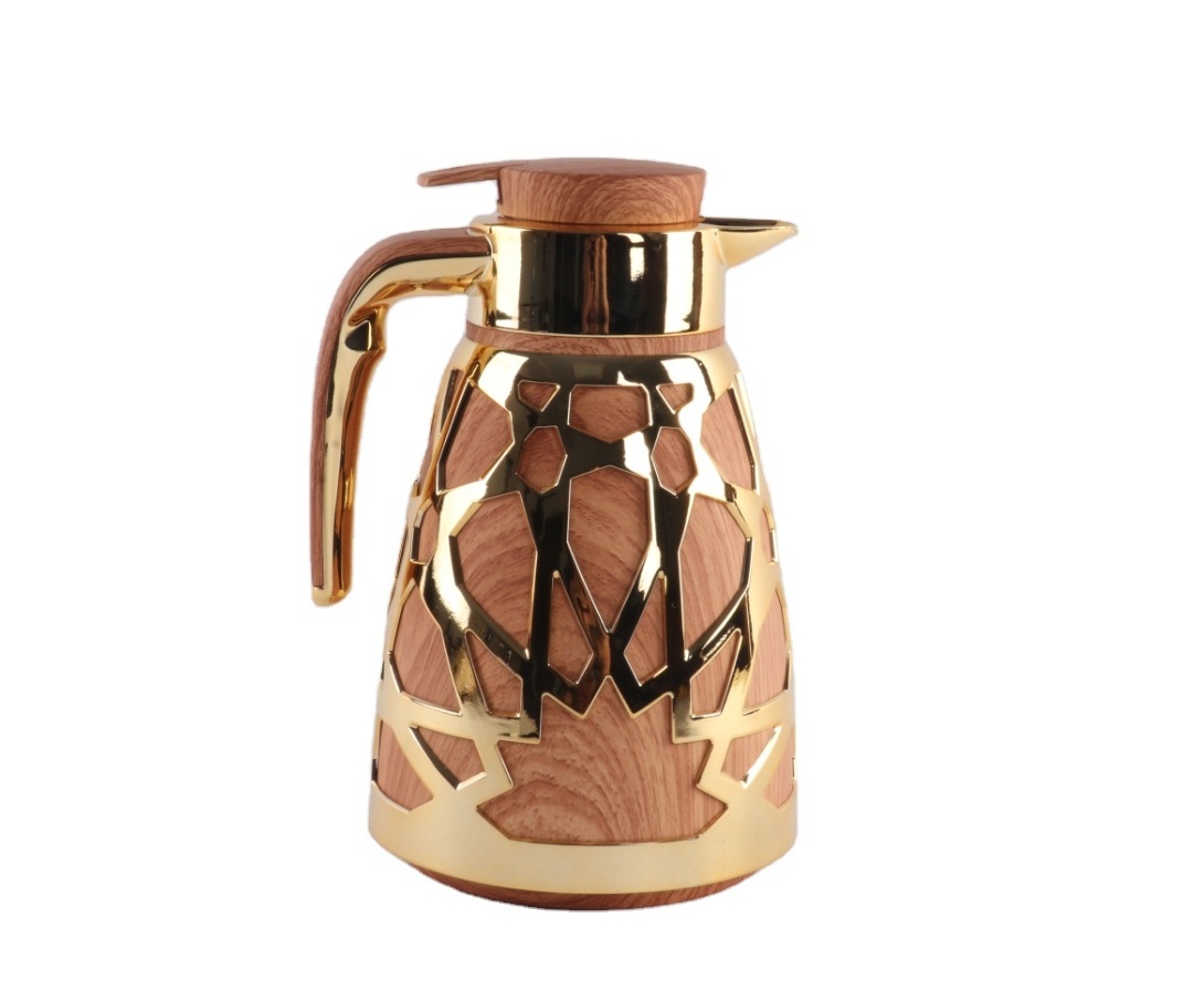 2023 New Design High Quality Arabic Dallah coffee tea pot Ramadan gift pink glass inner Insulation Thermal Flask