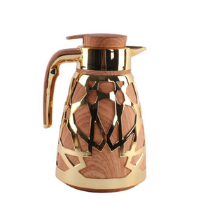 2023 New Design High Quality Arabic Dallah coffee tea pot Ramadan gift pink glass inner Insulation Thermal Flask