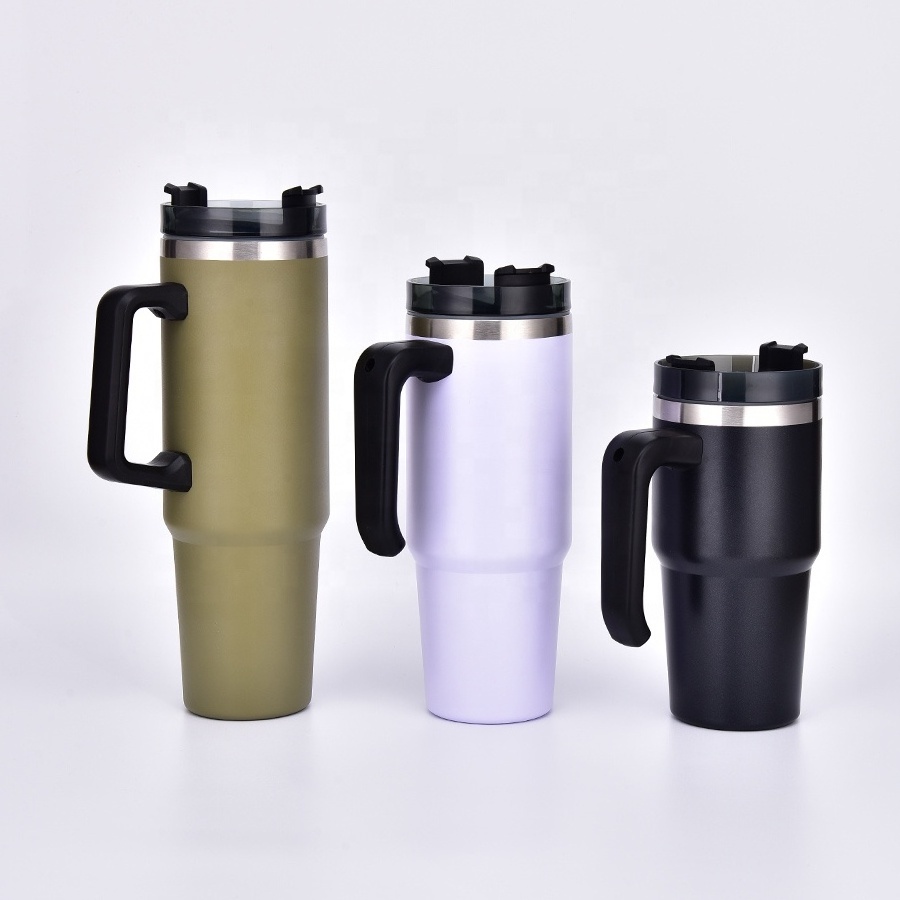 20oz 30oz 40oz Double Wall Car Tumbler Travel Mug Stainless Steel Regular Beer Quencher Tumbler Powder Coated Tumblers