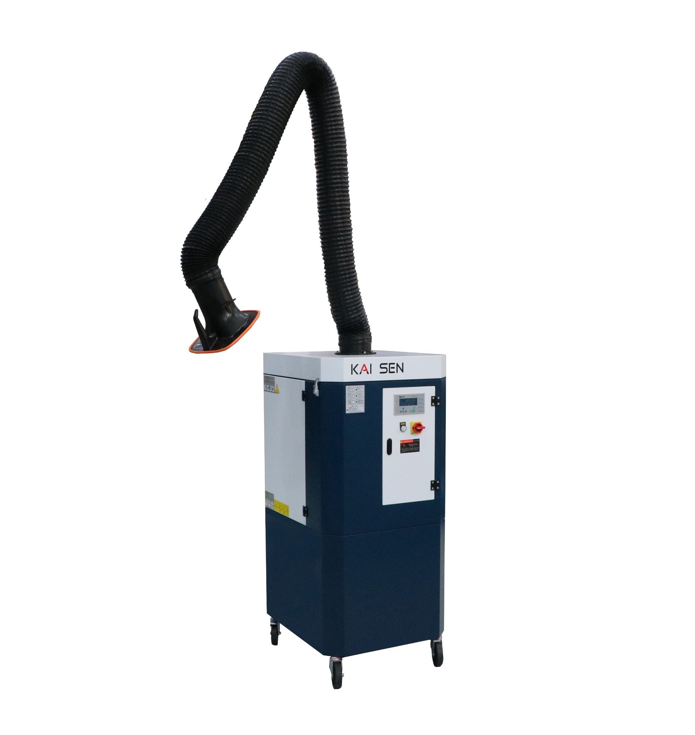 Automatic cleaning function smoke extractor with flexible suction arm