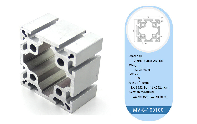 Structure Black Anodized Industrial Non-standard Impact Extrusion Drilling Mould For T Slot Double Groove Aluminum Profile