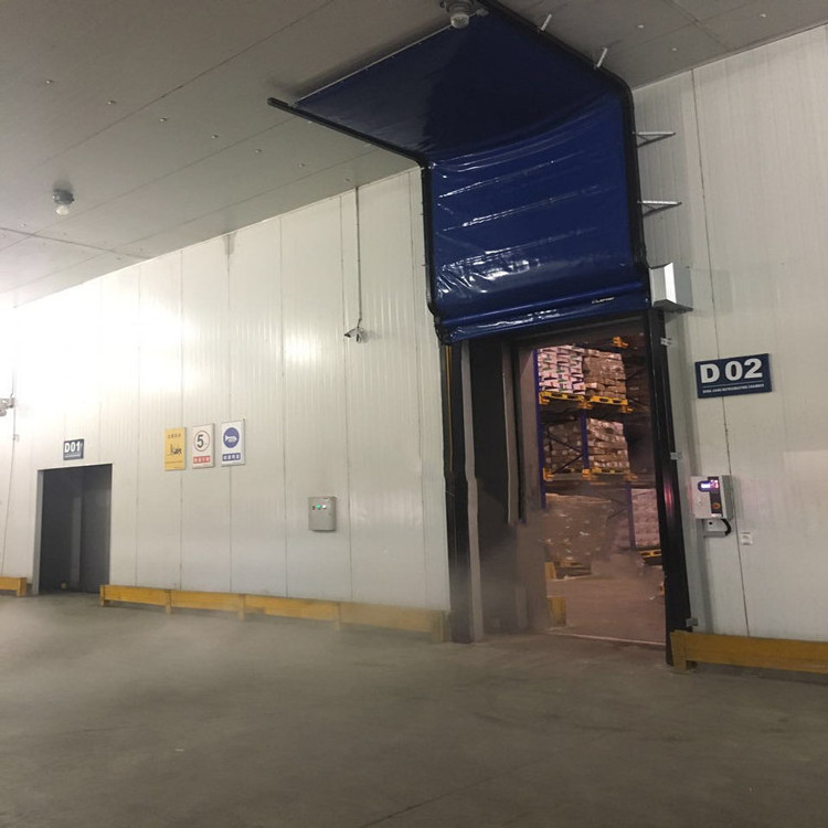 industrial motorized thermal insulated pvc curtain freezer high speed rolling up doors for cold room or refrigeration warehouse