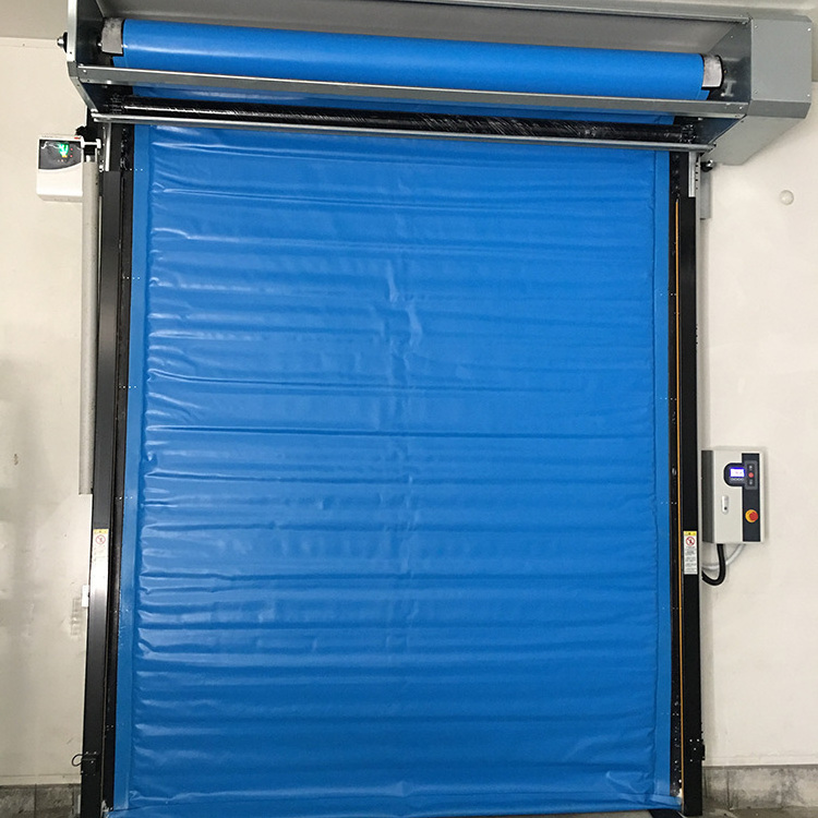 industrial motorized thermal insulated pvc curtain freezer high speed rolling up doors for cold room or refrigeration warehouse