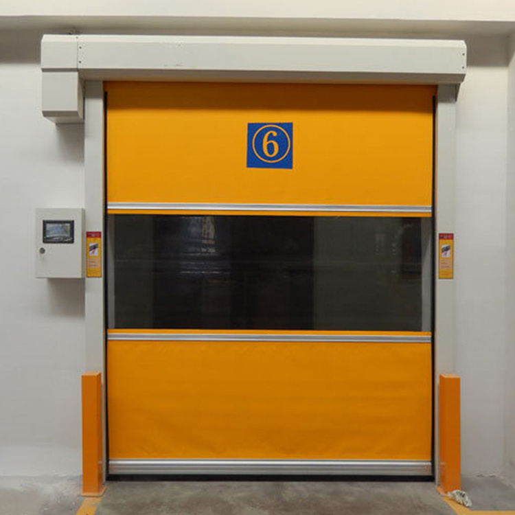 Automatic Exterior Traffic Entry Rapid Action Garage Parking PVC Fabric High Speed Roll Up Vinyl Door For Logistics With Sensor