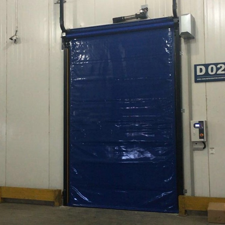 industrial motorized thermal insulated pvc curtain freezer high speed rolling up doors for cold room or refrigeration warehouse