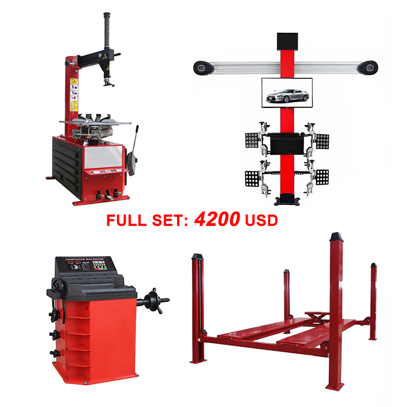 3D four wheel alignment machine & 4 post car lift combo Tire aligner car Wheel alignment scissor lift